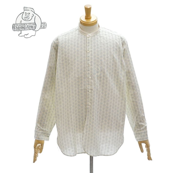Rakuten - ジョングラッコー JG-23S The Hudson Shirt with Dot Floral Print(STAND COLLAR) 長袖シャツ メンズ John Gluckow WAREHOUSE ウエアハウス [メール便可]