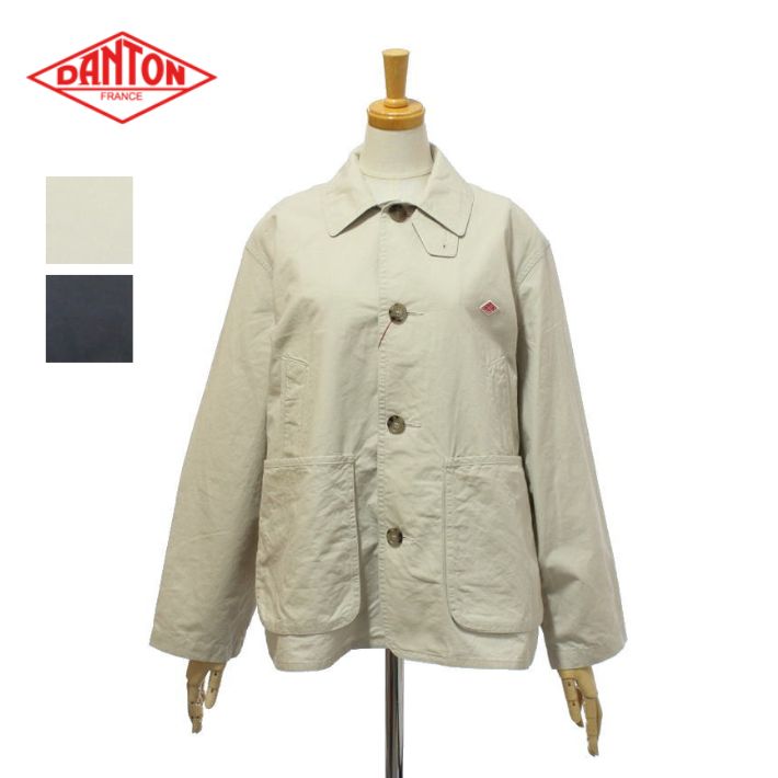 DANTON コットン　ポプリン カバーオール　シャツジャケット　ベージュ XL DANTON ダントン コットンポプリンカバーオール シャツジャケット 38