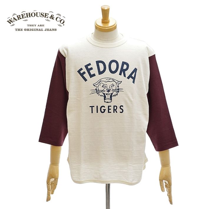 ウエアハウス Lot 4800「FEDORA」7分袖 ベースボールTシャツ メンズ WAREHOUSE [メール便可]