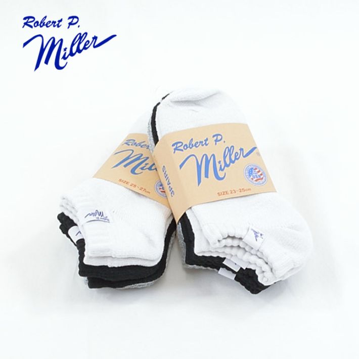 Rakuten - ロバートピーミラー Robert P.Miller 310C 337C 3P アンクル丈ソックス スニーカーソックス 靴下 3P Ankle length socks