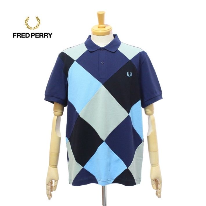 フレッドペリー M5803 アーガイル柄 ポロシャツ 半袖 鹿の子 メンズ C&S HARLEQUIN POLO SHIRT FRED PERRY [メール便可...