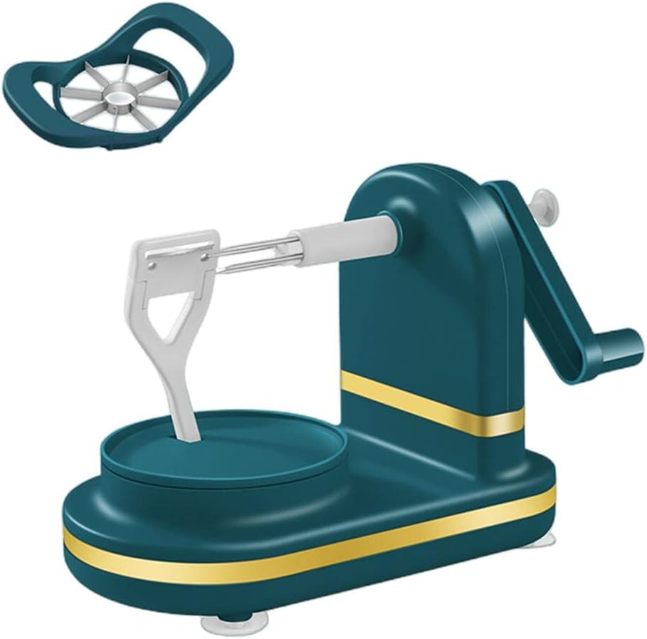 野菜果物皮むき器 アップルピーラー 回転式フルーツピーラー 吸盤付き 手動皮むき器 リンゴ ナシ ジャ..