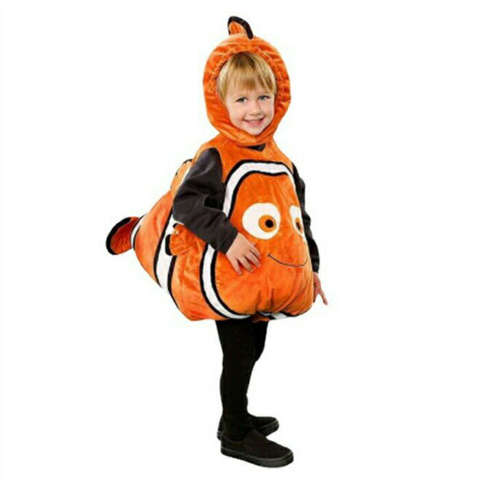 動物衣装 子供用 魚コスプレ 【ニモ風 帽子付き】 着ぐるみ ハロウィン衣装 パーティー用 イベント 学園祭 文化祭 演劇 コスチューム キッズ 児童 幼児 超かわいい