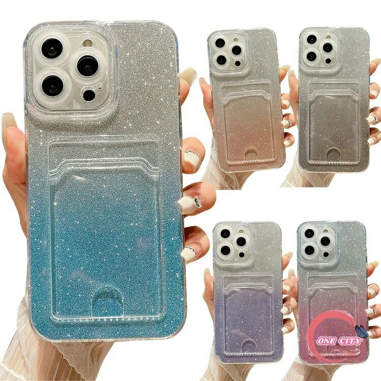 Rakuten - iPhone16 ケース カバー TPU ソフトケース カード収納 グラデーション 可愛い お洒落 グリッター かわいい レディース ストラップ穴 iPhone 16 Plus/16 Pro/16 Pro Max アイフォン16/16プラス/16プロ/16プロマックス おすすめ スマートフォン/スマホケース/カバー