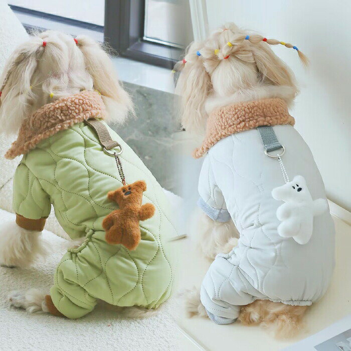 ペット服 衣装 ペット 服 秋冬 暖かい 小型犬 ボア ジャケット 防水 クマ ふわふわ もこもこ コスチュ..