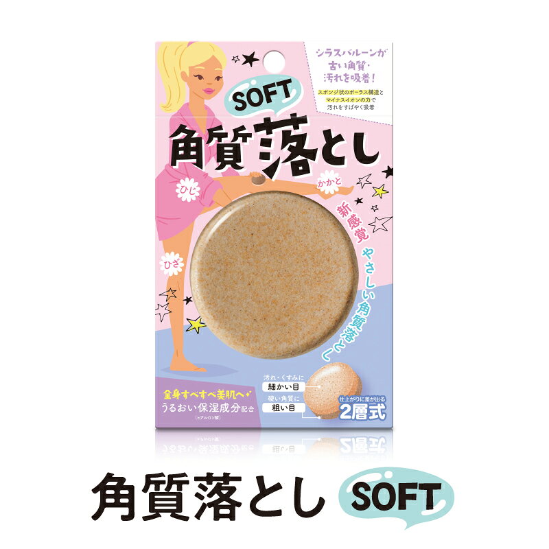 ＼訳あり2個セット／角質落とし ソフト or ハード かかと ひじ ひざ 2層式 送料無...