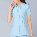 全品ポイント5倍 6/25 0:00-23:59■ドビー 開襟ピンタックジャケットナース服 白衣 ナースウェア 医療用 ナース 看護師 介護士 クリニック 歯科医 アンファミエ