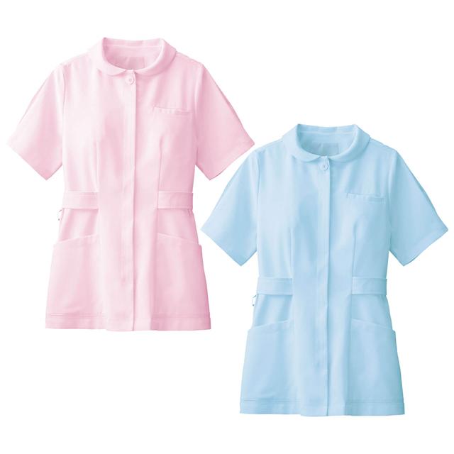 【50％OFF】ソフトドビー 丸衿ジャケットナース服 白衣 ナースウェア 医療用 ナース 看護師 介護士 クリニック 歯科医 アンファミエ