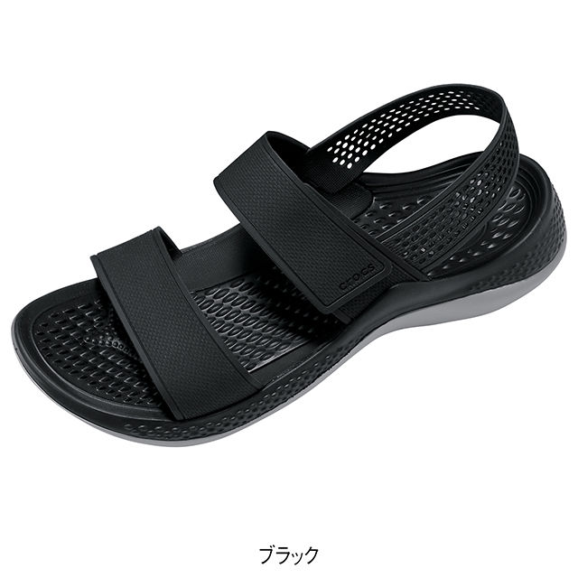 [クロックス]LITERIDE 360 SANDAL W(ライトライド360サンダル)ナースサンダル疲れにくい 黒 オフィスサンダル レディース 女性 ぺたんこ 医療用 クリニック 歯科医 エステ 受付 アンファミエ