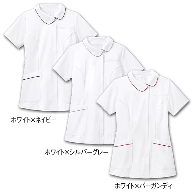 [ナガイレーベン×アンファミエ] アシンメトリー衿ジャケットナース服 ナースウェア レディース 女性 白衣 医療用 クリニック 歯科医 介護士 ユニフォーム アンファミエ 2