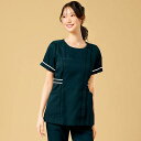 シルキードライギャバ テープ配色ノーカラージャケットナース服 白衣 ナースウェア 医療用 ナース 看護師 介護士 クリニック 歯科医 アンファミエ