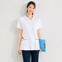 バックラチネ ポケット配色衿付き前開きジャケットナース服 ナースウェア レディース 女性 白衣 ジャケット 医療用 クリニック 歯科医 エステ 介護士 ユニフォ...