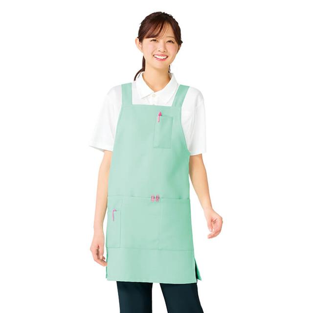 塩素系漂白剤で色落ちしにくい!退色防止エプロン(男女兼用)保育士 エプロン ナース ナースエプロン 看護師 保育士 介護士 歯科衛生士 医療 ワーク予防衣 無地...