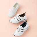 脱ぎ履きかんたんゴムひもサイドラインエアーシューズ(クッション中敷付き)ナースシューズ 疲れにくい 白 レディース 看護師 歯科医 クリニック エステ 保育士 ...