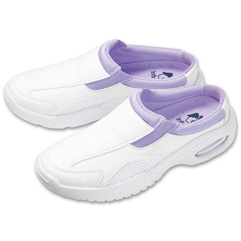 メッシュコンビサボエアーシューズナースシューズ 疲れにくい 白 レディース 看護師 歯科医 クリニック エステ 保育士 介護士 靴 アンファミエ