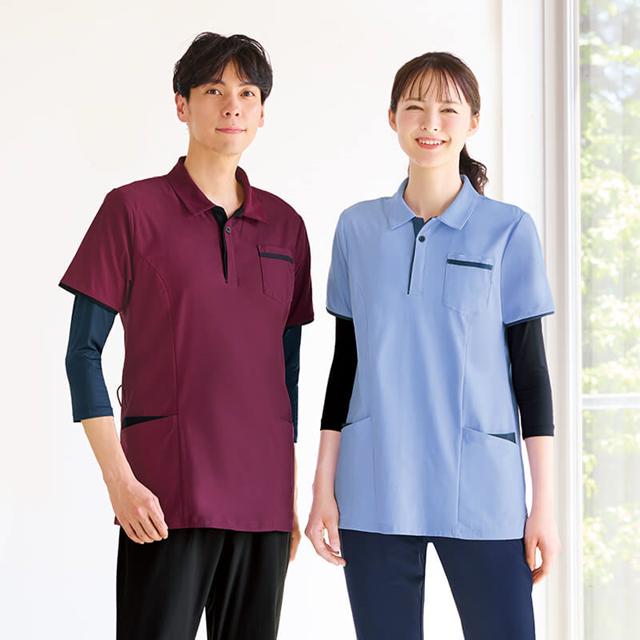スマートムーブ吸汗速乾ケアポロシャツ(男女兼用)速乾 作業着 作業服 ポロシャツ ポケット付き 半袖 レディース メンズ ユニフォーム 介護士 ウェア 保育士 ...