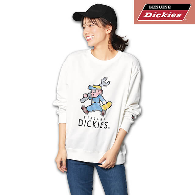 [GENUINE Dickies]裏毛グラフィッククルースウェットジェニュイン ディッキーズ トップス アウター トレーナー レディース 保育士 訪問看護 訪問介護 アンファミエ