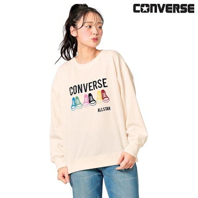 全品ポイント5倍 5/9 20:00-5/10 23:59■[コンバース/CONVERSE]裏毛シューズフロッキースウェット