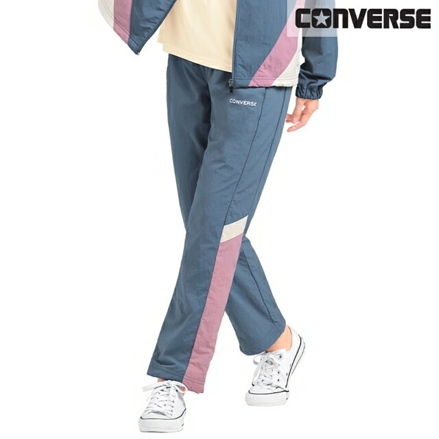 [CONVERSE]ナイロンタスラン裏カットメッシュ脇配色パンツ