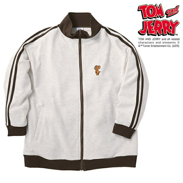 [TOM and JERRY]裏毛トラックジャケットトムトジェリー キャラクター トップス レディース かわいい 可愛い おしゃれ 保育士 訪問看護 訪問介護 アンファミエ