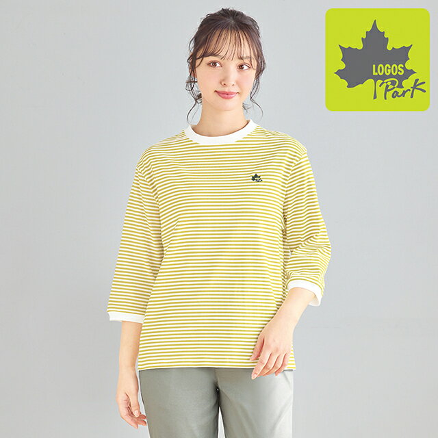 Rakuten - [LOGOS Park]空紡天竺先染めボーダー7分袖Tシャツロゴスパーク トップス レディース かわいい 可愛い おしゃれ 保育士 訪問看護 訪問介護 アンファミエ