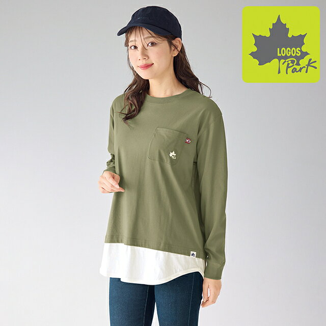 Rakuten - [LOGOS Park]フェイクレイヤード長袖Tシャツロゴスパーク トップス レディース かわいい 可愛い おしゃれ 保育士 訪問看護 訪問介護 アンファミエ