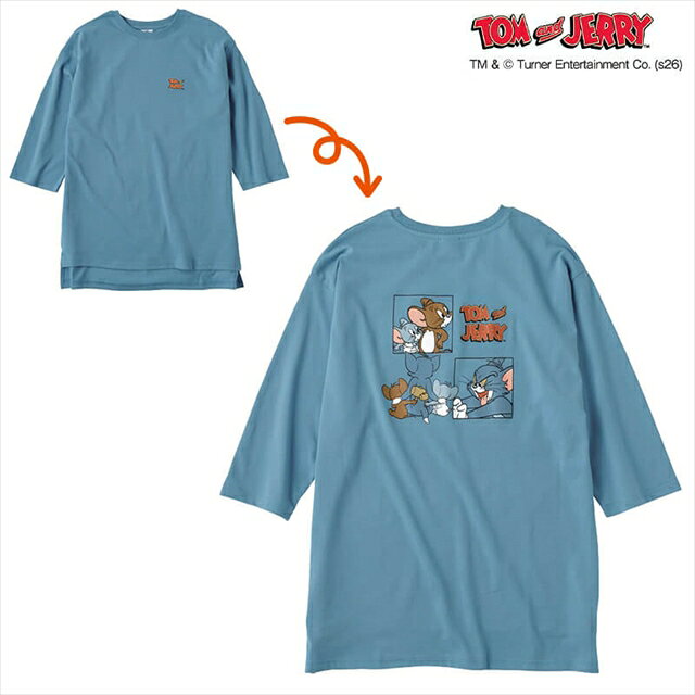 Rakuten - [TOM and JERRY]天竺9分袖ビッグTシャツキャラクター トップス レディース かわいい 可愛い おしゃれ 保育士 訪問看護 訪問介護 アンファミエ