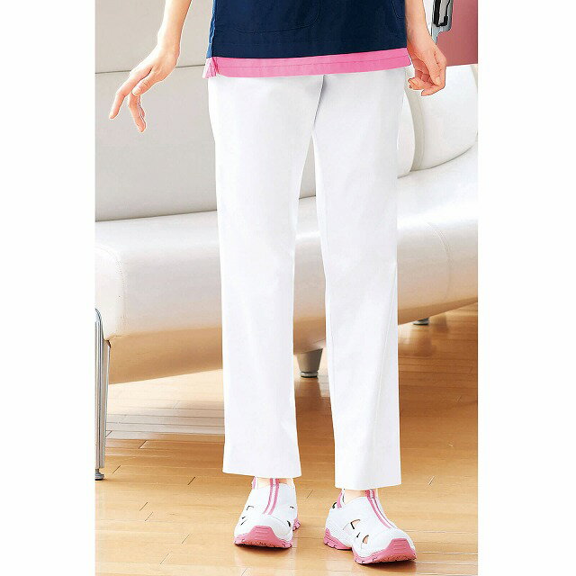 【70%OFF】綿混レディーススリムパンツパンツ ズボン ナース 医療 看護 介護 白衣 ナースウェア 介護士 歯科衛生士 クリニック アンファミエ