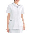 ギャバ アシメトリー衿配色ジャケットナース服 白衣 ナースウェア 医療用 ナース 看護師 介護士 クリニック 歯科医 アンファミエ