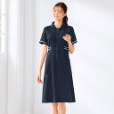 シルキードライギャバ テープ配色衿付ワンピースナース服 ナースウェア レディース 女性 白衣 ワンピース 医療用 クリニック 歯科医 介護士 ユニフォーム アン...