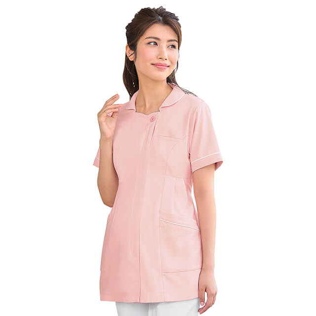 バックラチネ マタニティ配色使いジャケットナース服 白衣 ナースウェア 医療用 ナース 看護師 介護士 クリニック 歯科医 アンファミエ