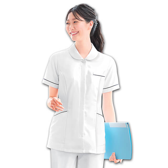 Aラインチェックジャケット(S?3L)【医療 ナース 看護師 白衣 女性 ナースリー】2273