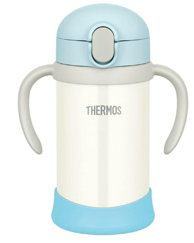 【訳あり】サーモス(THERMOS) まほうびんのベビーストローマグ FJL-350 ブルーホワイト (BLWH) 350ml 水筒 子供 ステンレス製魔法びん構造 スペアストローセット付き 扱いやすいワンタッチオープン 水滴飛び散り防止機能搭載 4562344378390