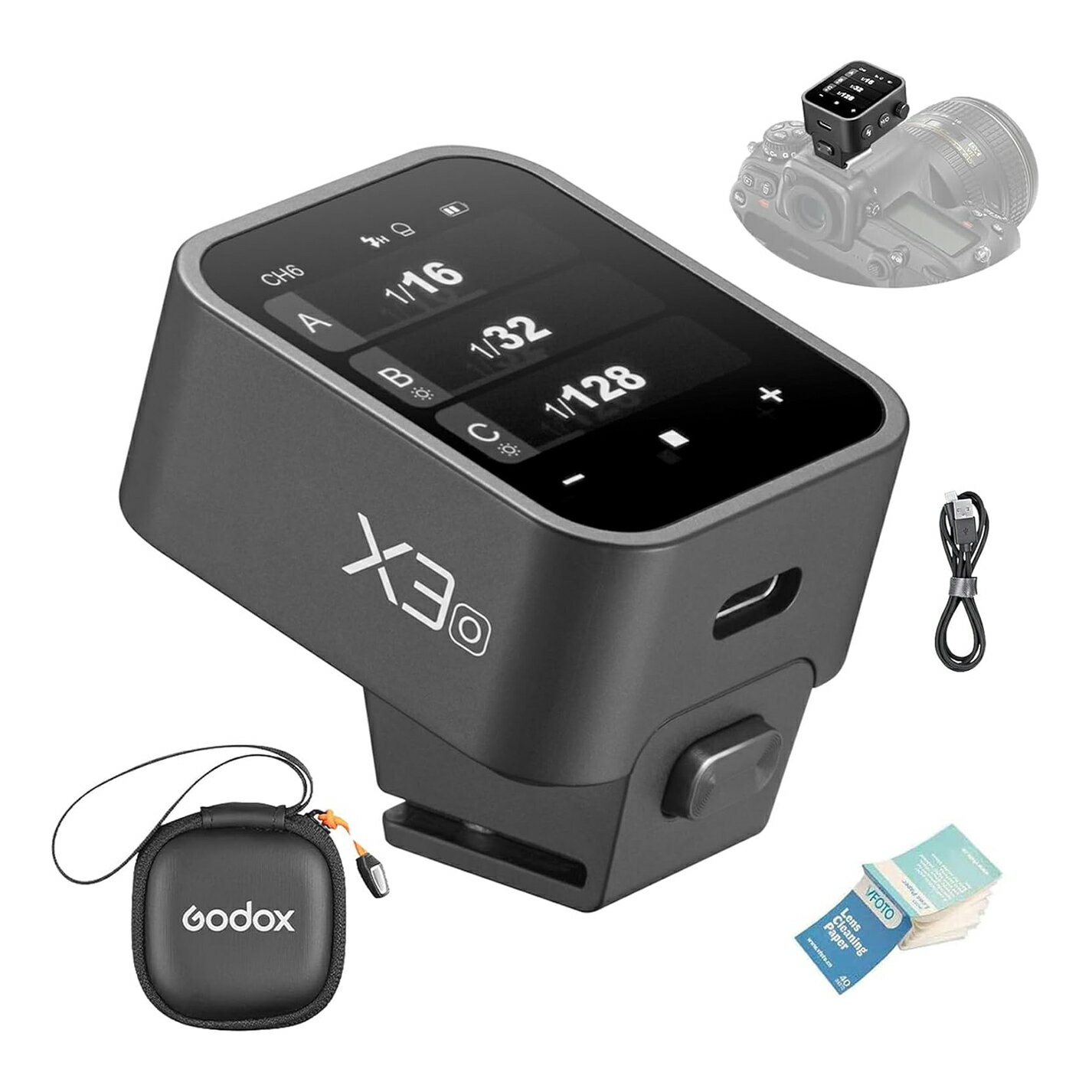 ● 軽量制御光: 48 g、軽小便携帯; TTL、高速同期など多くの機能を持ち、性能が強く、操作が安定している ●タッチスクリーンフラッシュトリガー: X3は高精細OLEDフルカラータッチスクリーンを採用し、タッチ方式ですべてのパラメータを調節することができる; X3はTCM変換機能を持ち、効率的で柔軟である ●速装ホットブーツ: X3送信機は速装フラッシュ ホットシューベース 設計を採用し、設置時に迅速と安定を両立し、効率と安全性を効果的に向上させ、それによってあなたの撮影体験を向上させる ●ワイヤレス同期: X3送信器にはゴドックス2.4 GHzワイヤレスXシステムが搭載されており、Godoxフラッシュデバイスを迅速に接続して操作することができます ●内蔵充電可能リチウムイオン電池: X3は汎用性の高いType-Cインタフェースを採用し、2時間以内に0%から100%に充填できる 商品画像は、ご使用のモニタ端末などによって、色合い、質感などが実際のものと多少異なって見える場合があります。 ご注文およびご入金のタイミングにより、稀に在庫欠品となる場合がございます。 欠品の場合は、ご注文をキャンセルさせて頂きます。何卒こ了承くたさい。 複数ご購入頂いた場合は、発送方法が変更になる場合がございます。 住所に不備があるとお届けできません。送付先不明による商品引き戻し、再発送の際の費用は、 お客様の負担となります。 ご不便をおかけいたしますが、何卒ご了承いただきますようお願い申し上げます。関連商品CLC handmade 対応 Leica D-LUX8/Leica ...CLC handmade 対応 Leica D-LUX8/Leica ...K&F CONCEPT 62mm 可変NDフィルター ND3-ND10...11,198円12,008円8,098円TILTA カメラケージ用LWSベースプレートアダプター付きモジュール...Freewell 82mm V2 磁気ハイブリッドVND/CPL 3-...COMICA VM20 ガンマイク 外付け 60時間使用可能...17,111円17,252円13,000円KANI 95mm PLフィルター ZeroSharpシリーズ Pre...ブラックマジックデザイン Blackmagic Design コンバー...Urth 62mm UV + CPL レンズフィルターキット (プラス...13,038円12,644円19,280円MAXWIN(マックスウィン) バイク用 ディスプレイオーディオ Ca...【訳あり】GoPro ディスプレイモジュラー | AJLCD-001-...【わけあり】Urth 62mm NDフィルターキット プラス+ (ND...11,913円3,980円22,584円