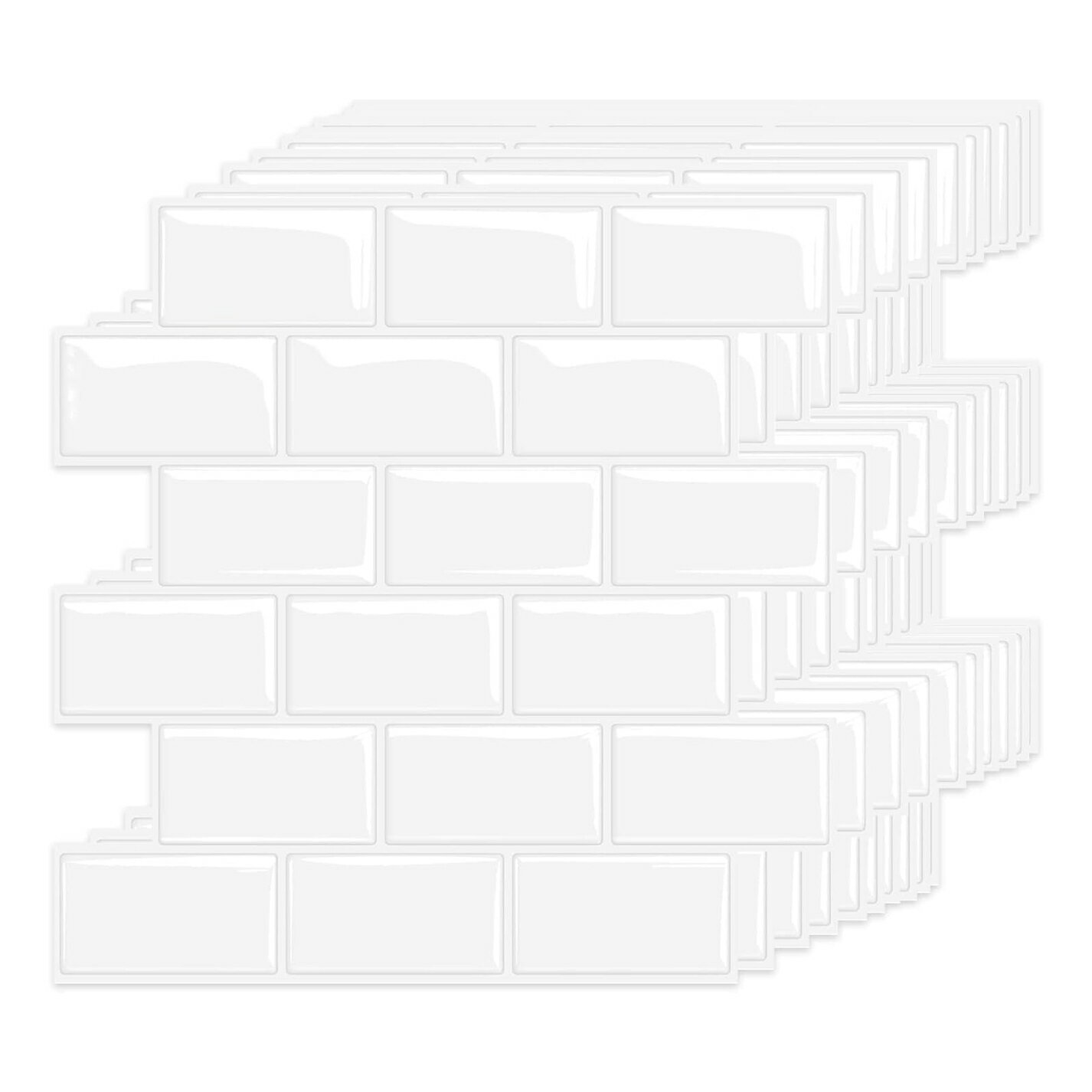 Clearance MORCART "Gentle Nordic White" Kitchen Tile Stickers (30x30cm, 40 Pcs)
