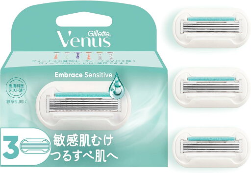 【わけあり】ヴィーナス カミソリ 剃刀 女性用 敏感肌向け つるすべ肌へ 替刃 3個 エンブレイス センシティブ 【わけあり】ヴィーナス カミソリ 剃刀 女性用 敏感肌向け つるすべ肌へ 替刃 3個 エンブレイス センシティブ