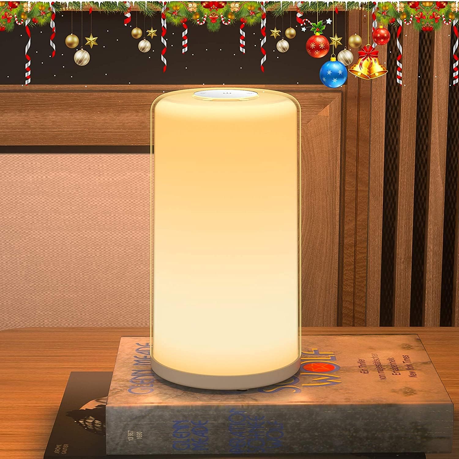 Ayyie Bedside Table Lamp, Dimmable Warm White + RGB Color Changing, Indirect Lighting, Eye-Caring Night Light, Nursing Lamp