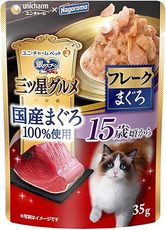 银之汤匙 3星级猫粮 熟龄猫专用 国产天然鮪鱼100% 35g×12入 (瑕疵品)