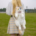 Chongker 猫ぬいぐるみ 本物そっくり - リアルな猫型リュック、手作り、猫のぬいぐるみペット、可愛らしい外観、適切な容量、素敵なアクセサリー、薄い三毛猫