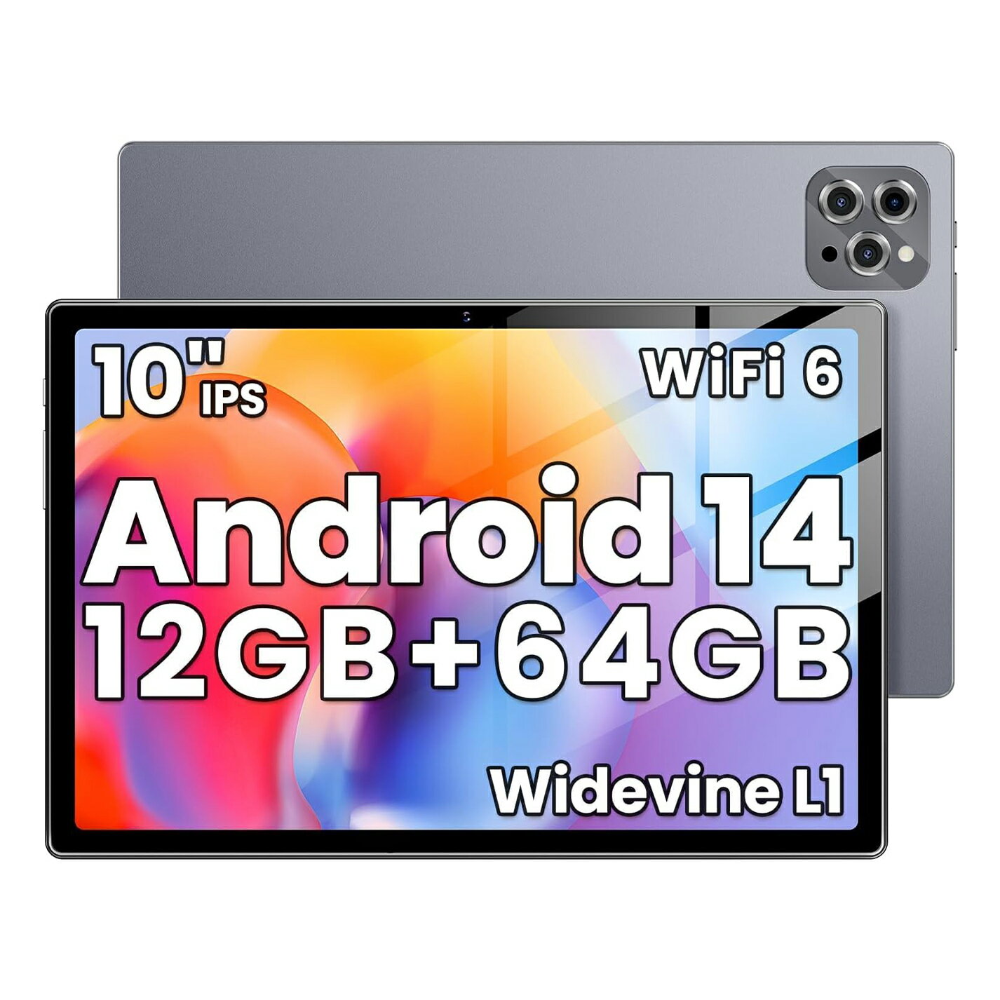 【タブレット 10インチ wi-fiモデル】12GB+64GB+1TB Android 14 OS