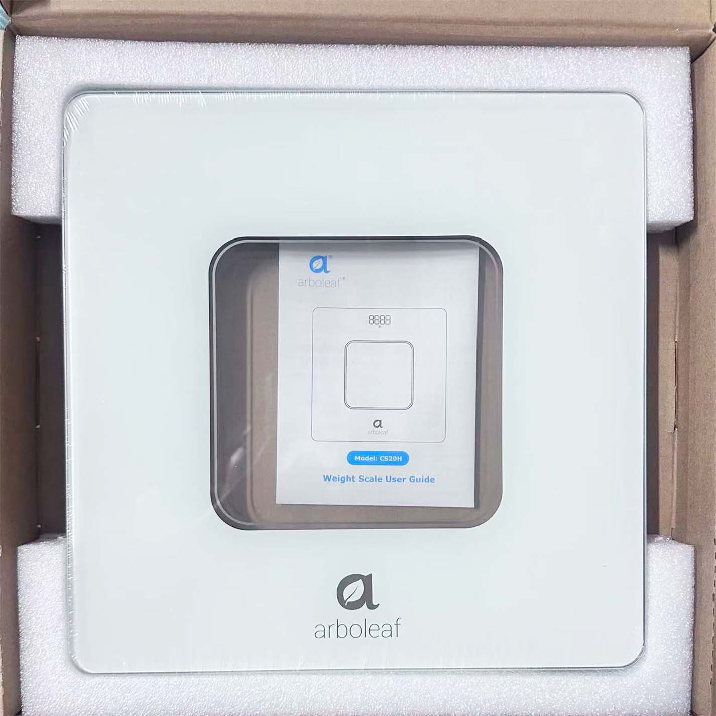 arboleaf 体重計 ヘルスメーター 高精度 180kgまで対応 電池付け（ホワイト）