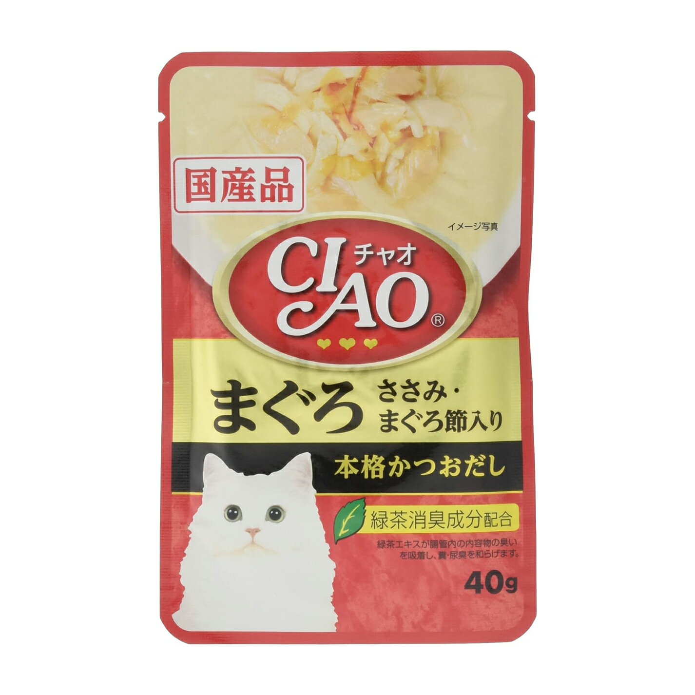 【訳あり】チャオ (CIAO) パウチ まぐろ ささみ・まぐろ節入り 40g 16個セット