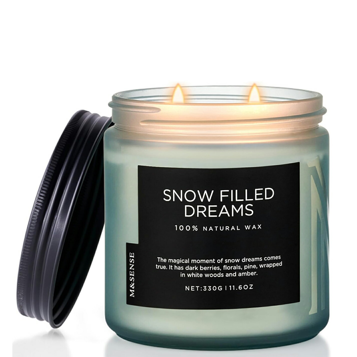 M&SENSE Large Aroma Candle, 330g, 70h Burn Time, 2 Wicks, Relaxing Gift for Valentine's/Mother's Day