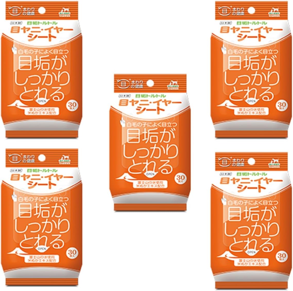 トーラス ペット愛犬・愛猫用 目垢トルトル 目ヤニ・イヤーシート 30枚入り 5個セット