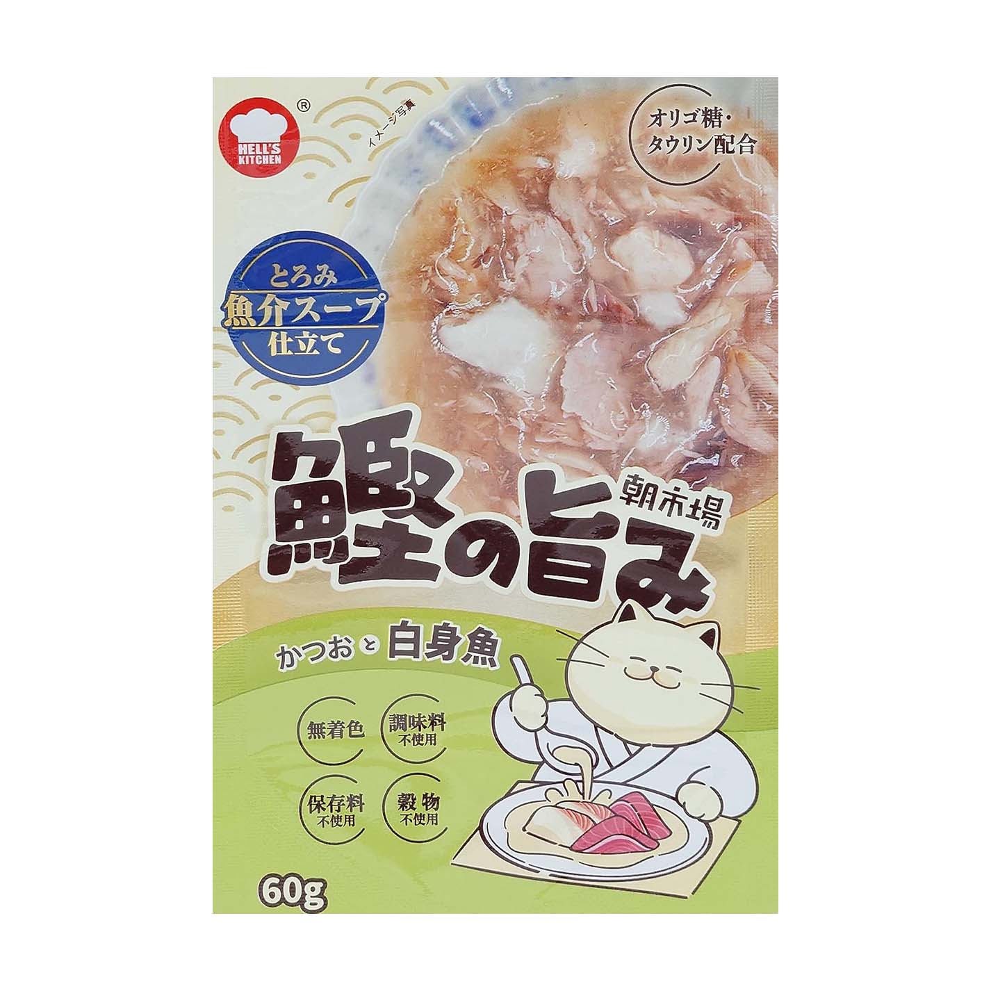 【瑕疵品】朝市 鰹魚風味 海鮮湯 鰹魚與白肉魚 60克 x 12