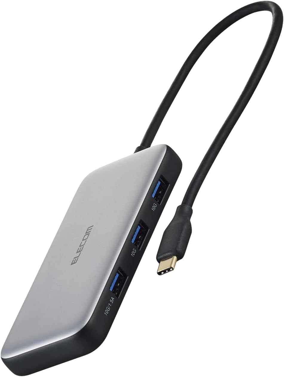 【訳あり】エレコム USB Type-C ハブ ドッキングステーション USB PD 100W対応 USB 10Gbps×3 4K60Hz HDMI×1 充電用...