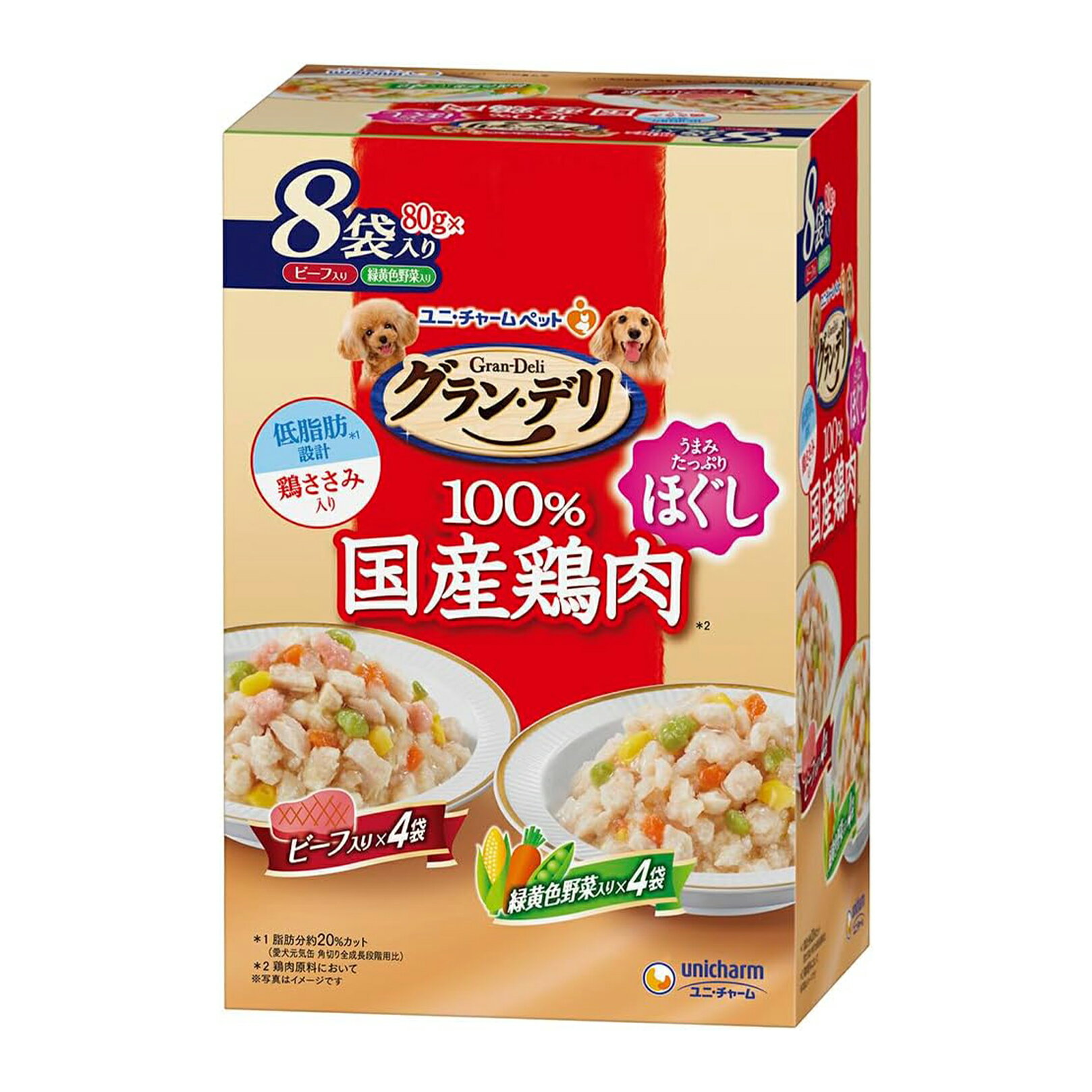 Rakuten - 【訳あり】グラン・デリ グランデリ 国産鶏ささみ パウチ ほぐし 成犬用 80gx8