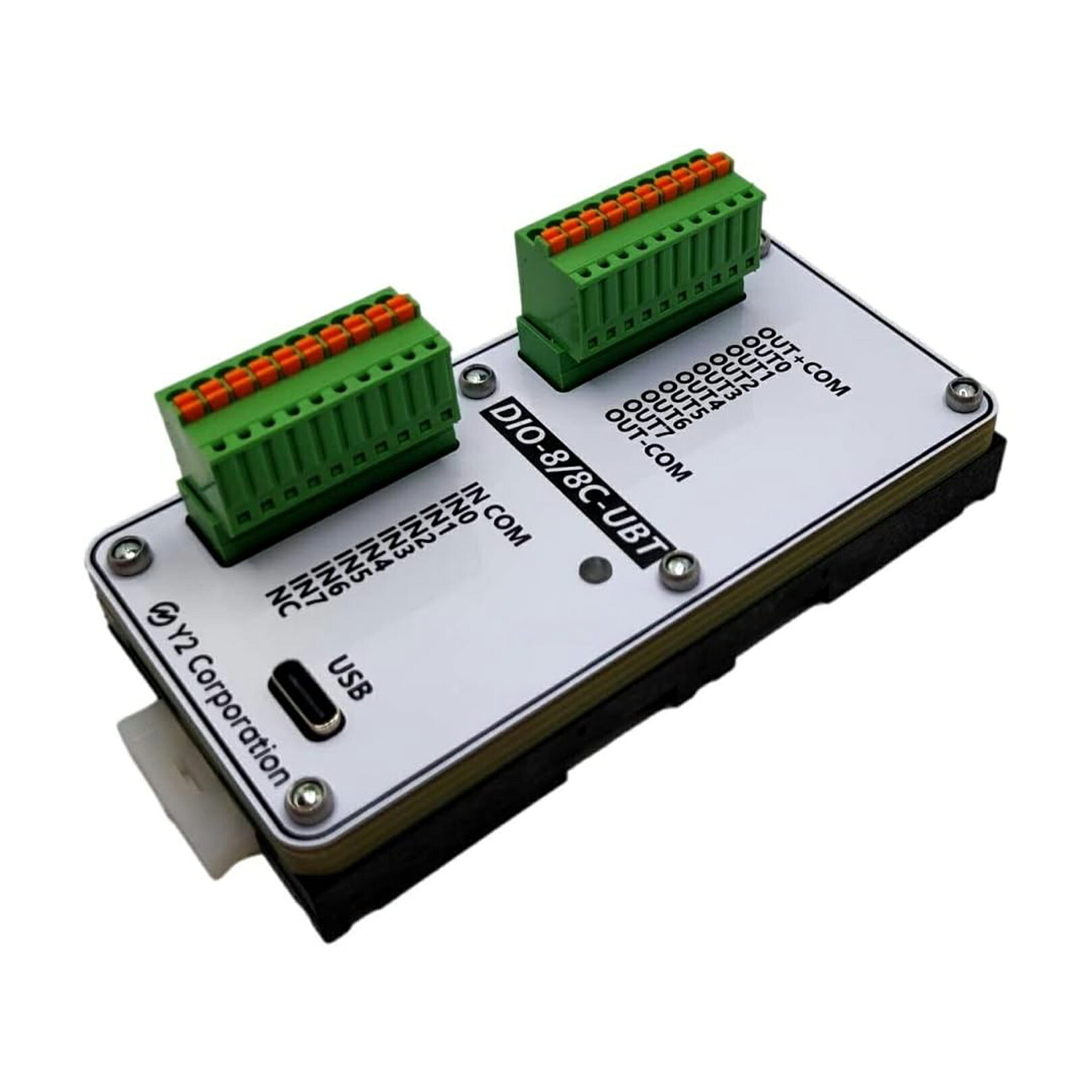 ワイツー USB 2.0対応 絶縁型デジタル入出力ボード 端子台・DINレール取付タイプ DIO-8/8C-UBT(D)