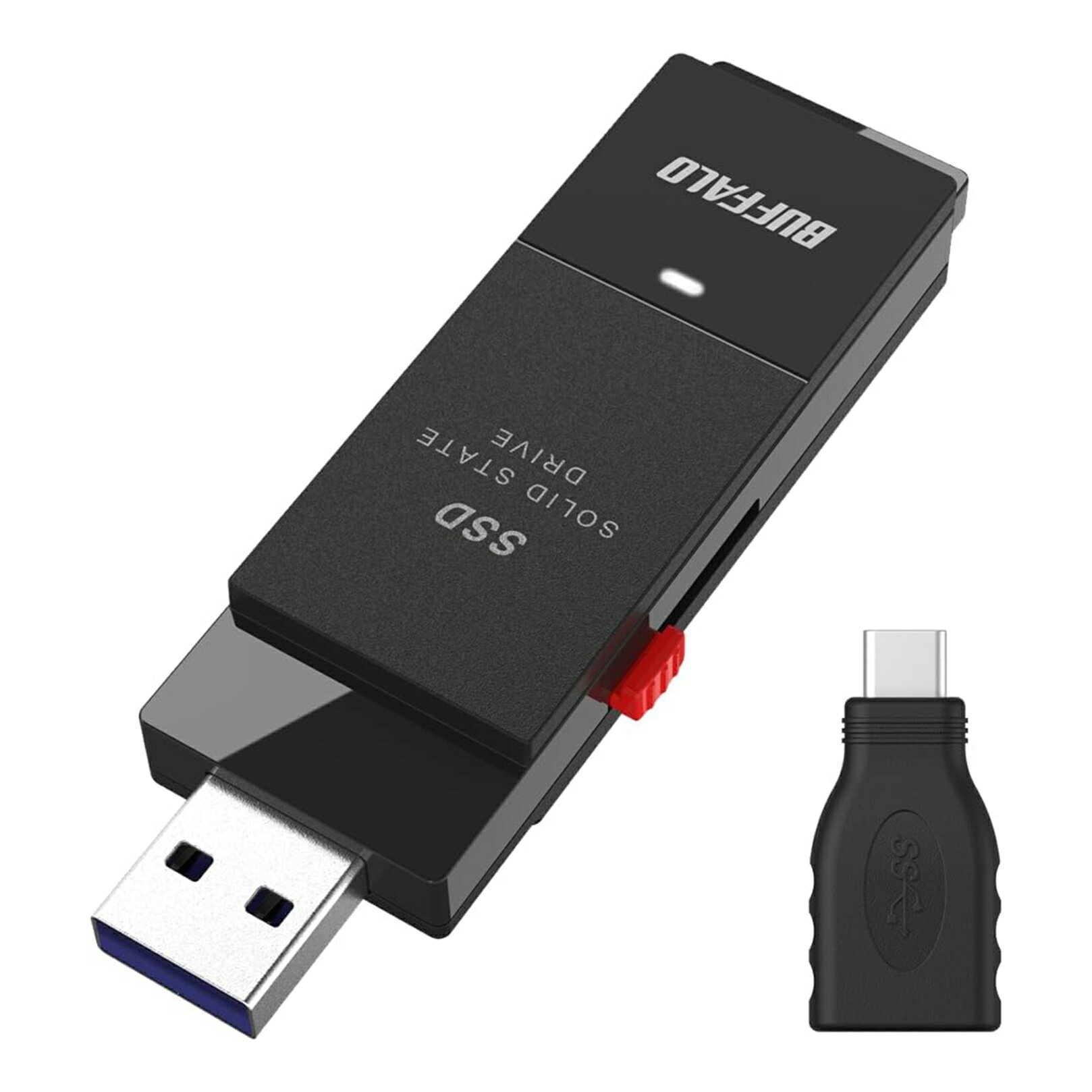 バッファロー SSD 外付け 500GB USB3.2 Gen2 読込速度600MB/秒 SSD-SCT500U3BA/N