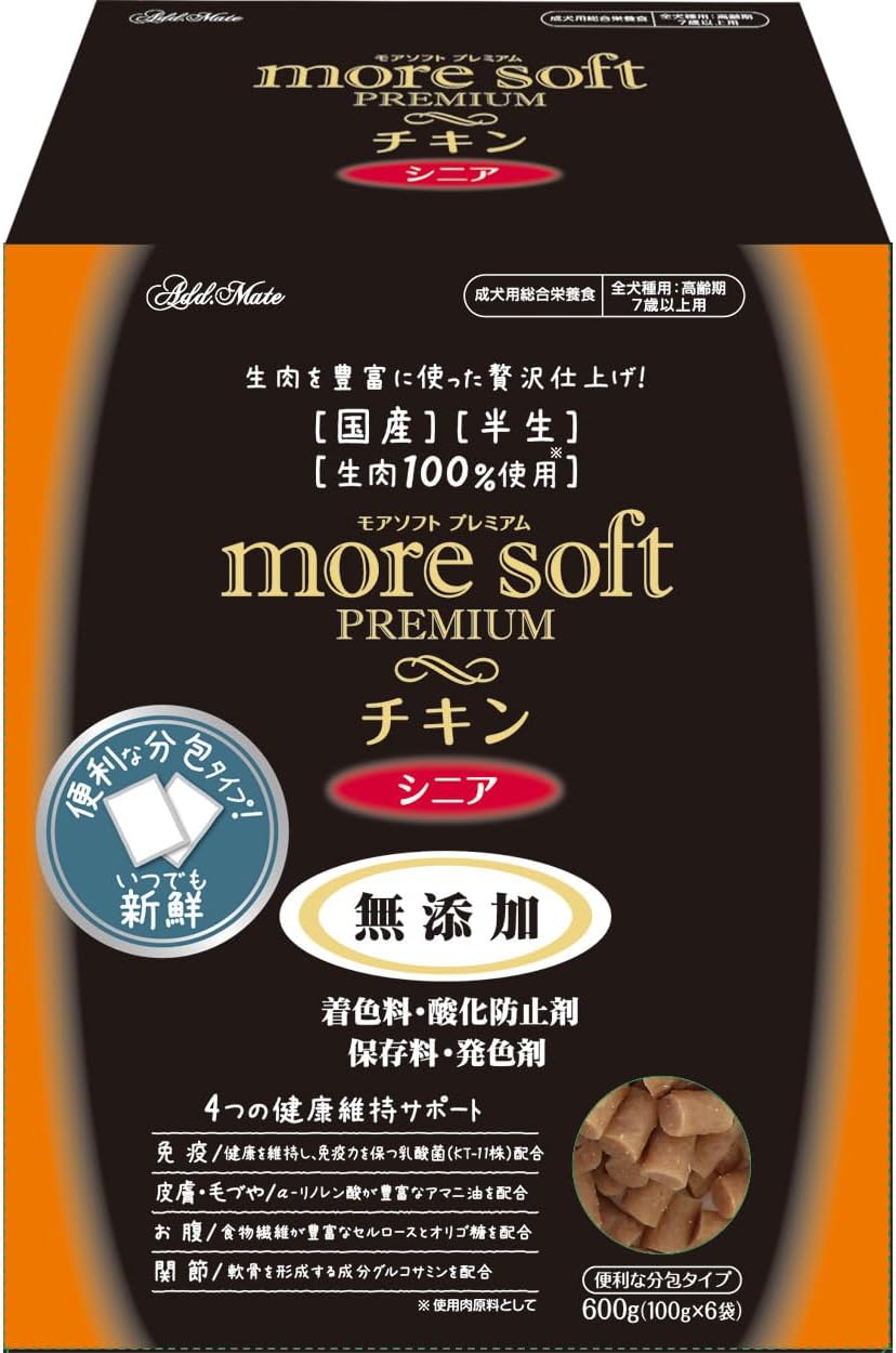 乐天商城 - 【訳あり】アドメイト (ADD. MATE) more soft モアソフト プレミアム チキン シニア 600g